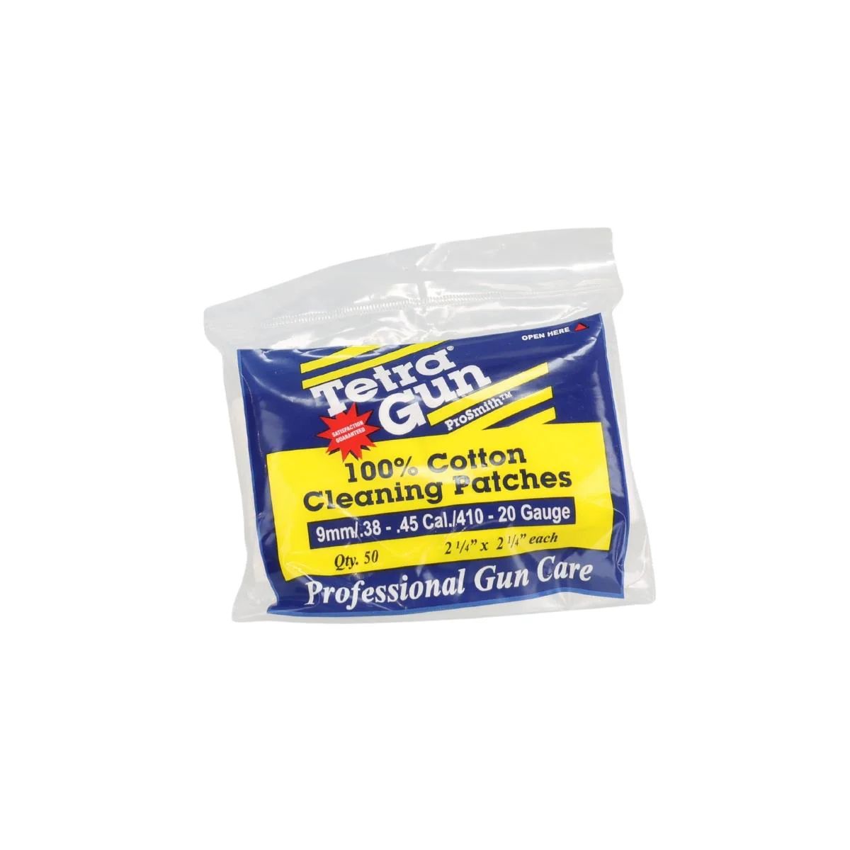 Tetra ProSmith 9mm/.38-.45 Cal., 410-20G Pack of 50 Cleaning Patches