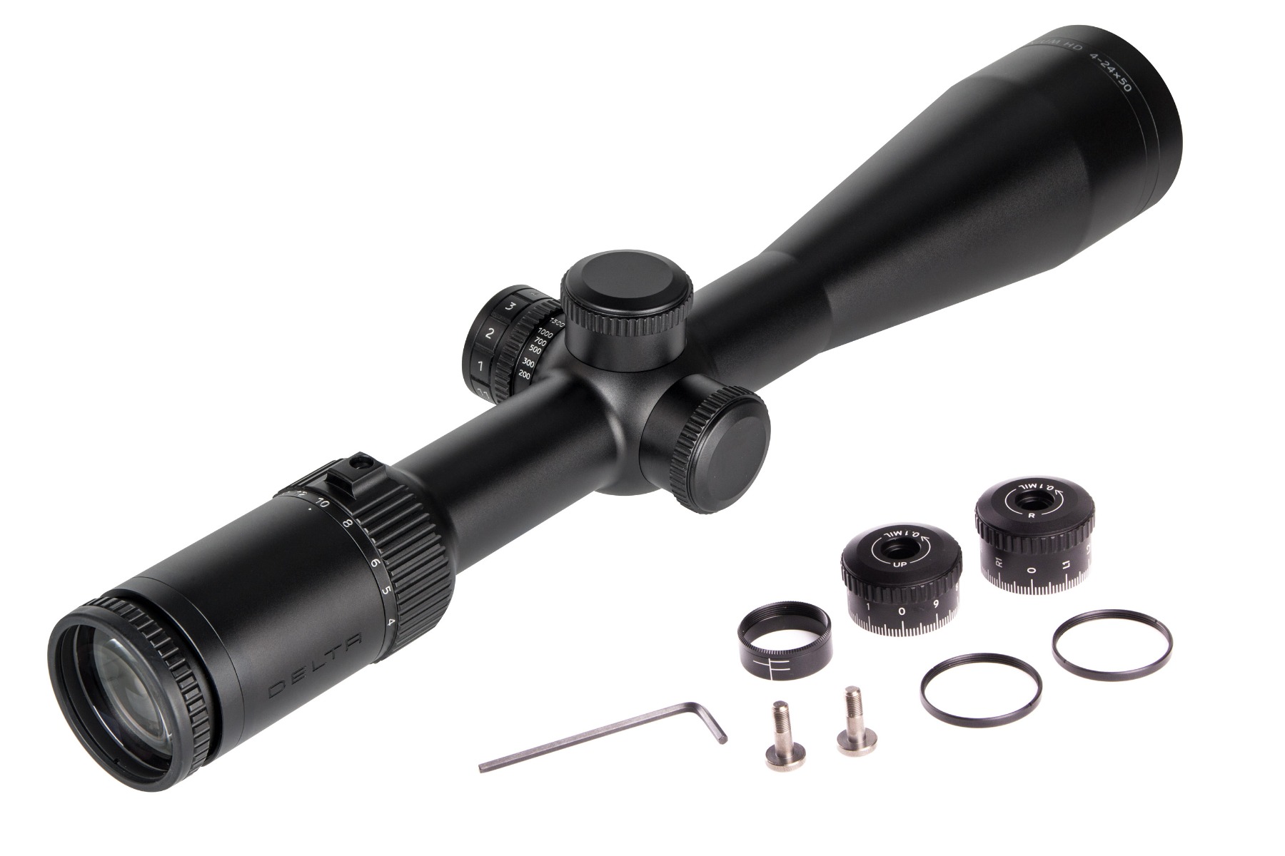 WIN A LOW ODDS: Delta Titanium HD 4-24x50 SFP Illuminated Half Mil Interchangeable Turret 30mm Rifle Scope