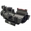 PAO ® 4 x 32 Tri-Lume™ Prismatic Mil-Dot Ultra-Compact ACOG Rifle Scope with Integrated 20mm Weaver / Picatinny Mount