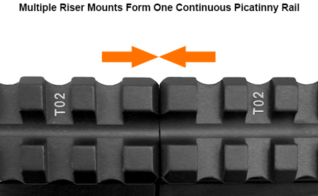 UTG Super Slim Picatinny Riser Mount 1" High, 3 Slots