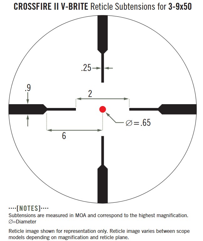 Vortex Crossfire II 3–9x50 IR V-BRITE SFP Rifle Scope