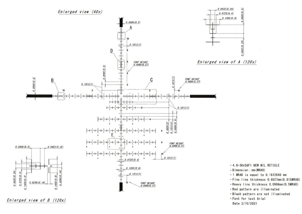 Valdada Mini G2 4.5-28x50 FFP Illuminated MRAD 0.1 MRAD 34mm Zero Stop Rifle Scope