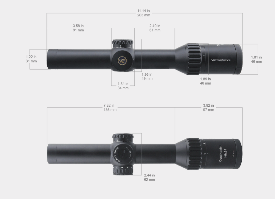 Vector Optics Continental 1-6x24 Tactical LPVO 30mm Rifle Scope