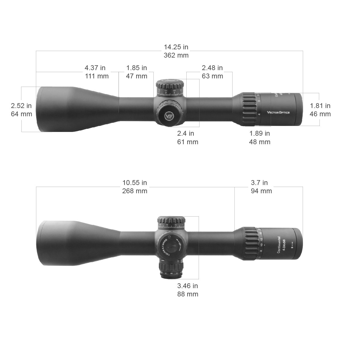 Vector Optics Continental 4-24x56 Tac VCT-34 FFP IR 34mm Rifle Scope
