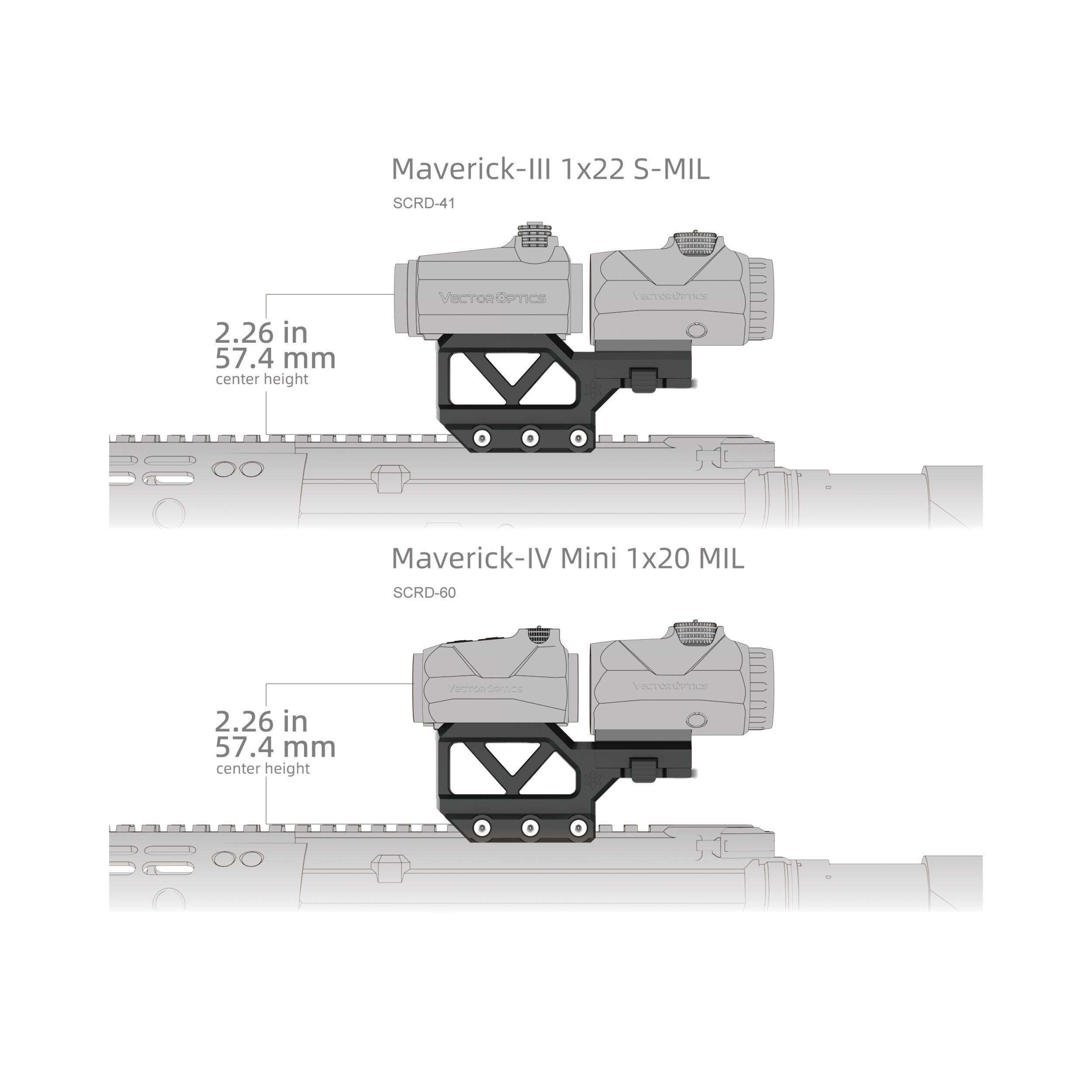 Vector Optics Maverick Red Dot Sight & Magnifier One Piece Picatinny Mount