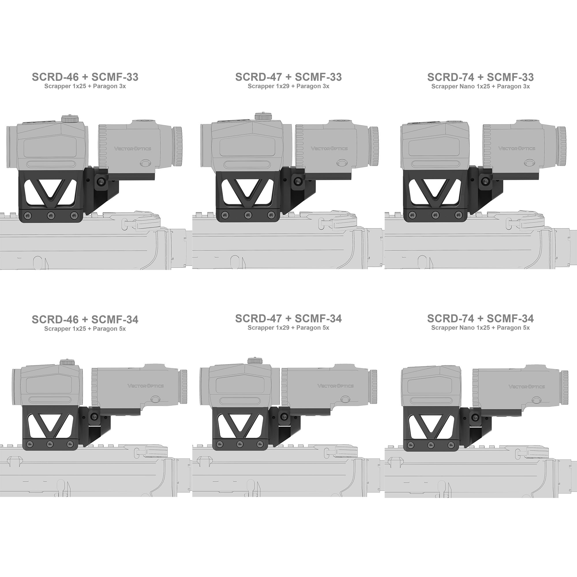 Vector Optics Scrapper Red Dot & Paragon Magnifier One Piece Picatinny Mount