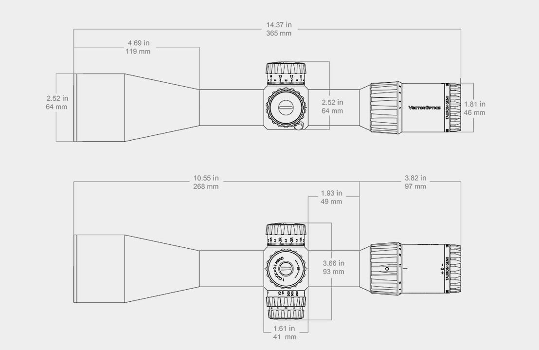 Ex-Demo Vector Optics Tauron 5-40x56 ED FFP IR VTA-8 1/10MIL 34mm Rifle Scope - EXD807