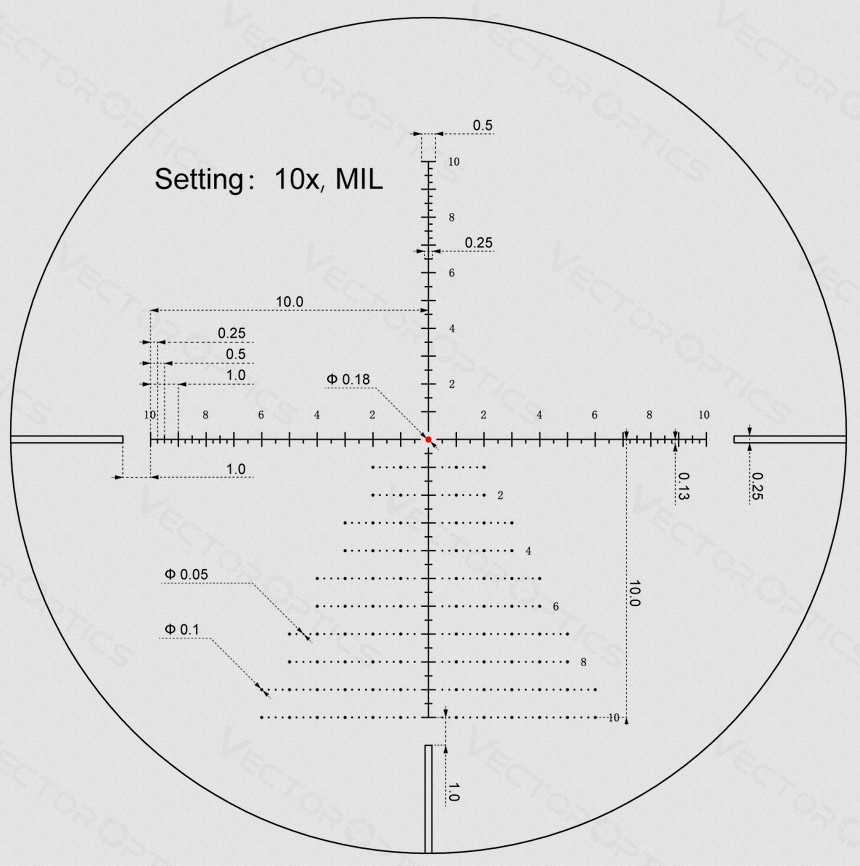 Vector Optics Veyron Plus 10x30 Zero 1/10MIL 30mm Rifle Scope