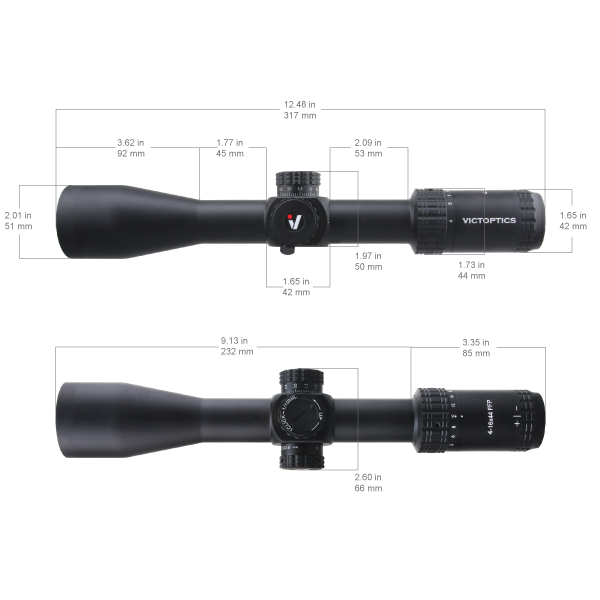 Vector Victoptics AGN 4-16x44 SFP Non IR 0.1MRAD Side Focus 30mm Rifle Scope inc Free Weaver Mounts
