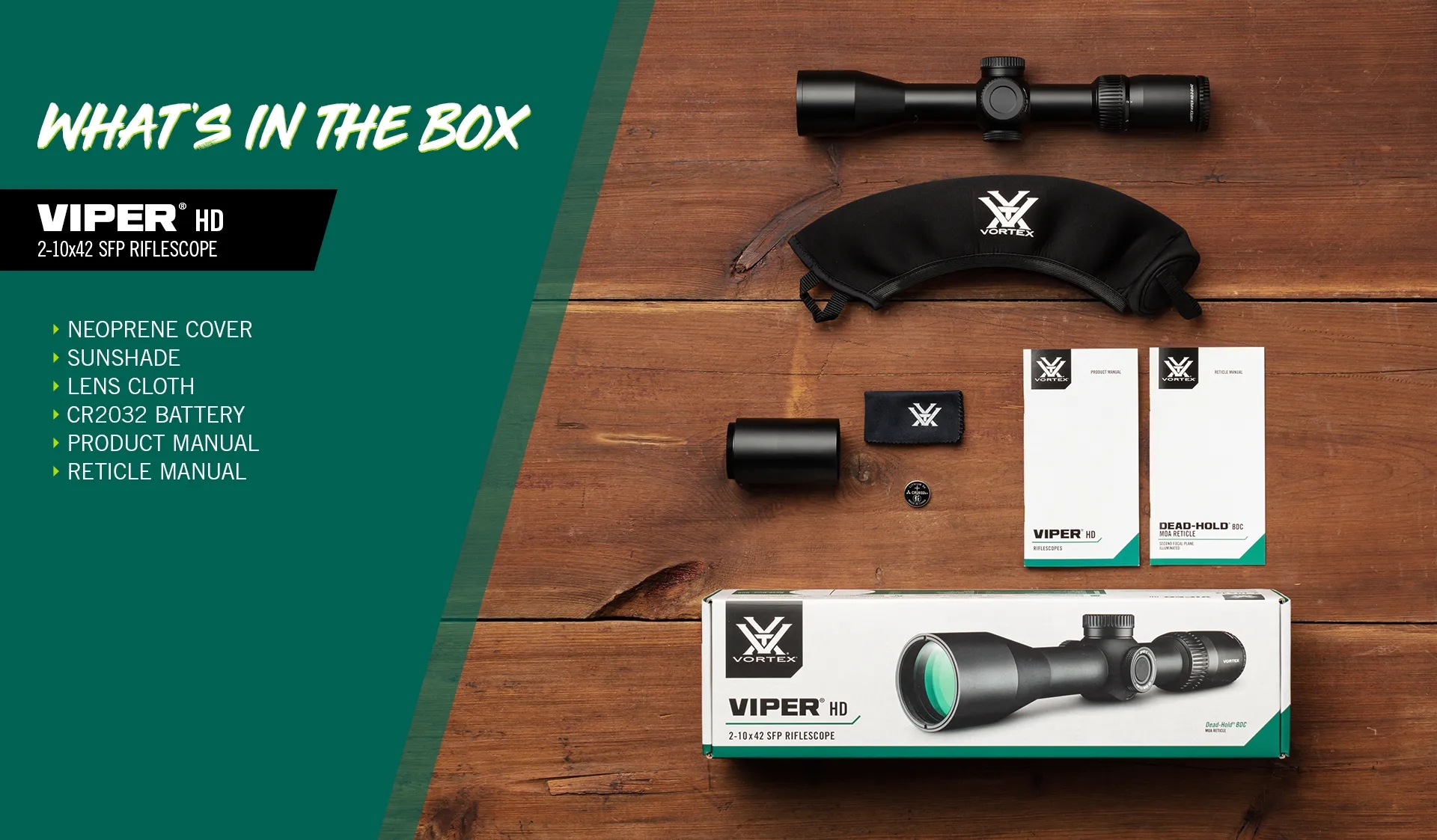 Vortex Viper HD 2-10x42 SFP Dead-Hold BDC MOA 30mm Rifle Scope