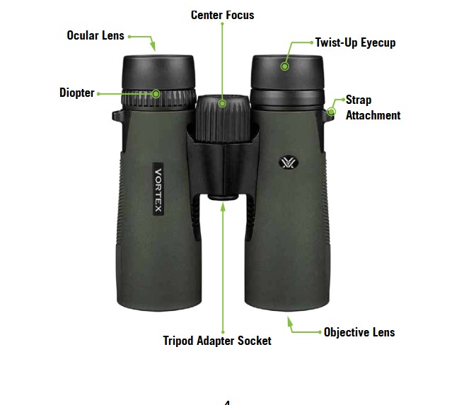 Vortex Diamondback HD 12x50 Binoculars - With Glass Pak Binocular Harness