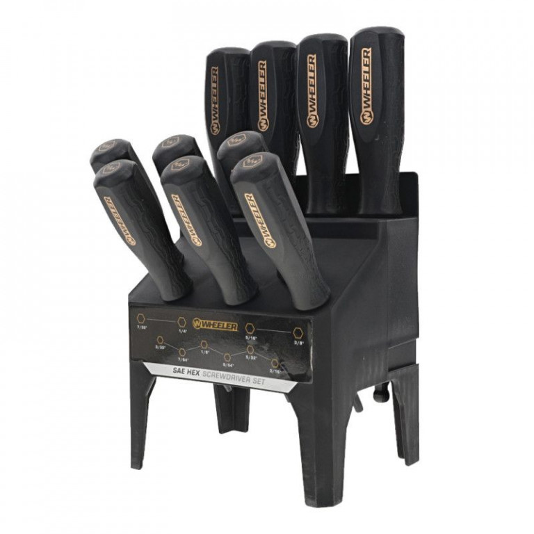 Wheeler 10 Piece SAE Hex Benchtop Screwdriver Set