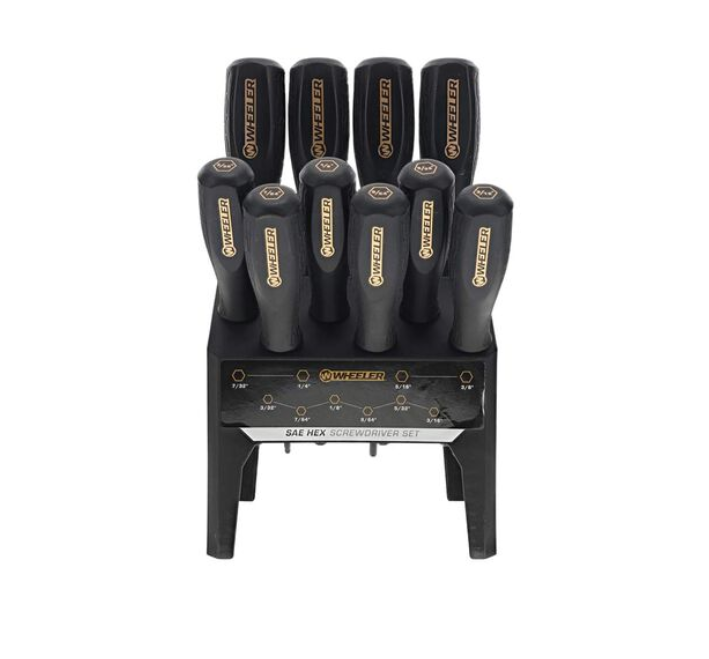Wheeler 10pc SAE Hex Screwdriver Set – Precision Drivers for Scope Mounting & Gunsmithing