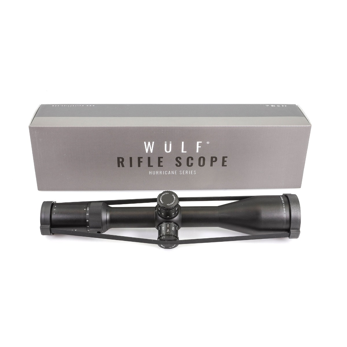 WIN A: WULF Hurricane Lite 4.5-18x50 SFP Non Illum Half Mildot SF (30mm) Tactical 0.1 MRAD Rifle Scope w/ Weaver Rings