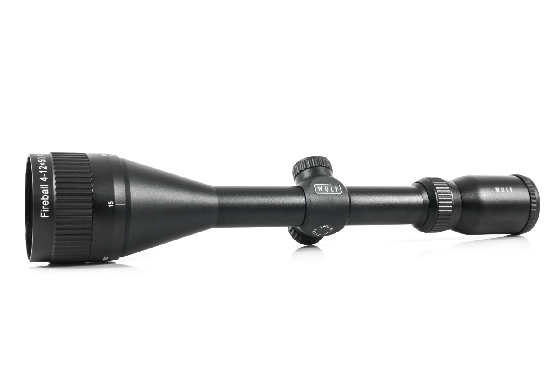 WIN A: WULF Fireball 4-12x50 Adjustable Objective 10 Yards Minimum Half Mil Dot Reticle 0.1 MRAD Clicks Rifle Scope + Dovetail Mounts & WULF 1 Inch Bubble Level
