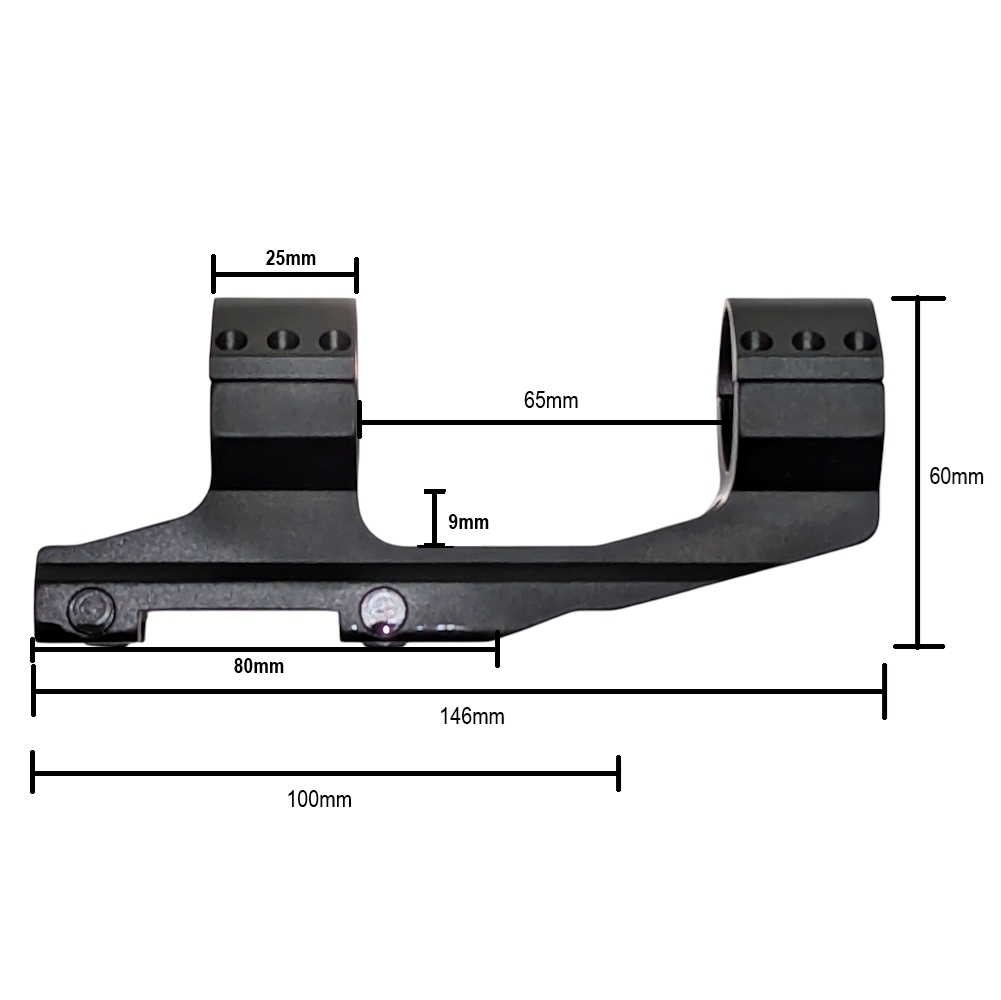 Wulf Pro Tac 30mm 1pc Cantilever Bubble Level 2 inch offset Mount