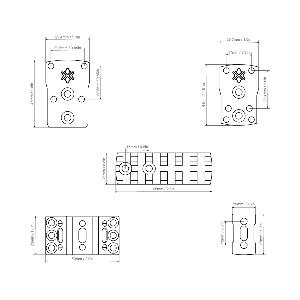 Vector Optics X-ACCU 34mm Mount Assembly Kit