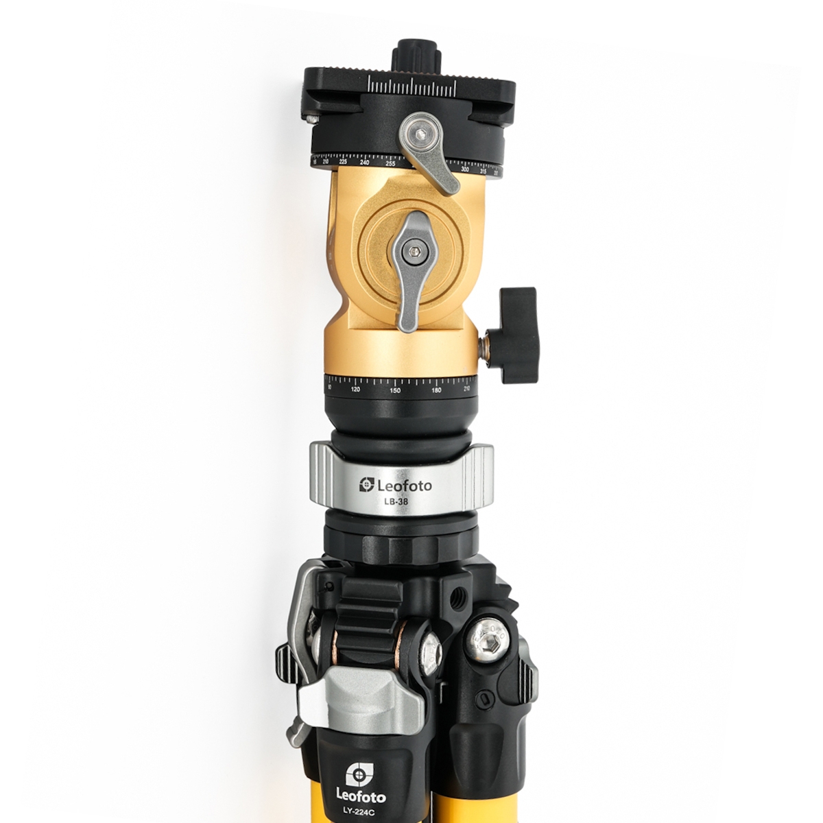 Leofoto LY Video Head LY-224C&BV-0R&LB-38 (Yellow) 10 Layer Carbon Fiber Tripod – 3kg
