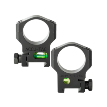 Accu-Tac 34mm Scope Rings with Bubble Level - High