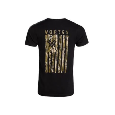 Vortex Men's Mossy Oak Bottomland Camo Salute Short Sleeve T-Shirt - Black - Medium