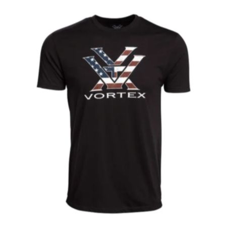 Vortex Men's Stars and Stripes Short Sleeve T-Shirt - Black - Medium